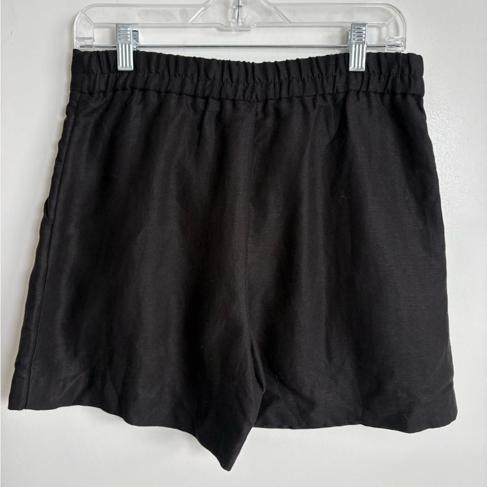 Wilfred Fable Linen TENCEL Shorts Black Pleated Elastic Waist Size 8 - Picture 2 of 13